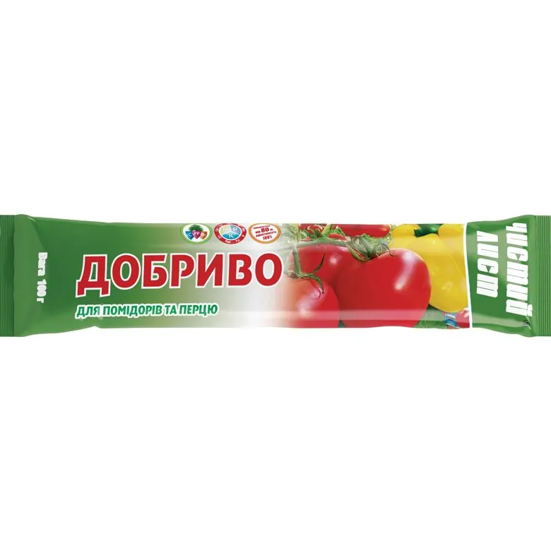 Добриво Чистий Лист для помідорів та перцю , 100 г купити недорого в Україні, фото 2