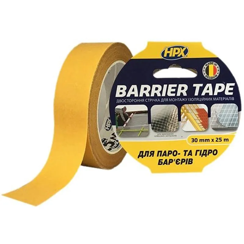 Стрічка двостороння армована HPX Barrier tape, 0,03x25 м, прозорий, BAR3025 купити недорого в Україні, фото 1