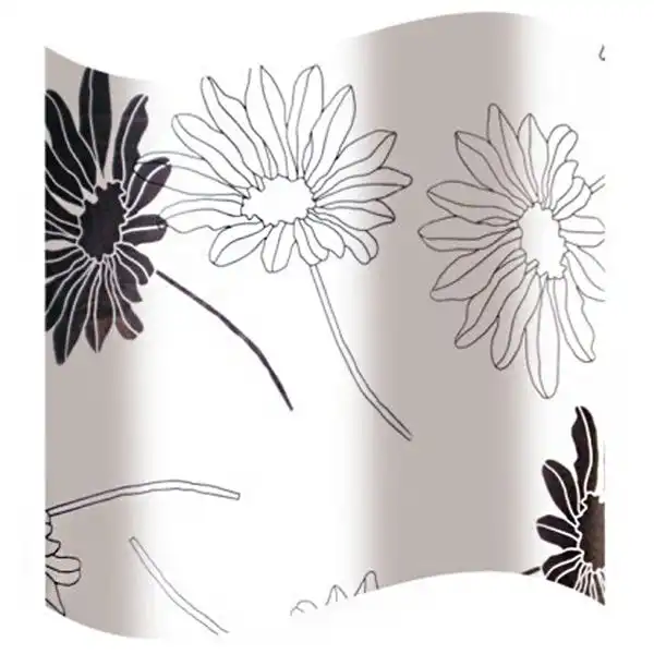 Шторка для ванной AWD черно-белые цветы, 180х180 см, 2100818 купить недорого в Украине, фото 1