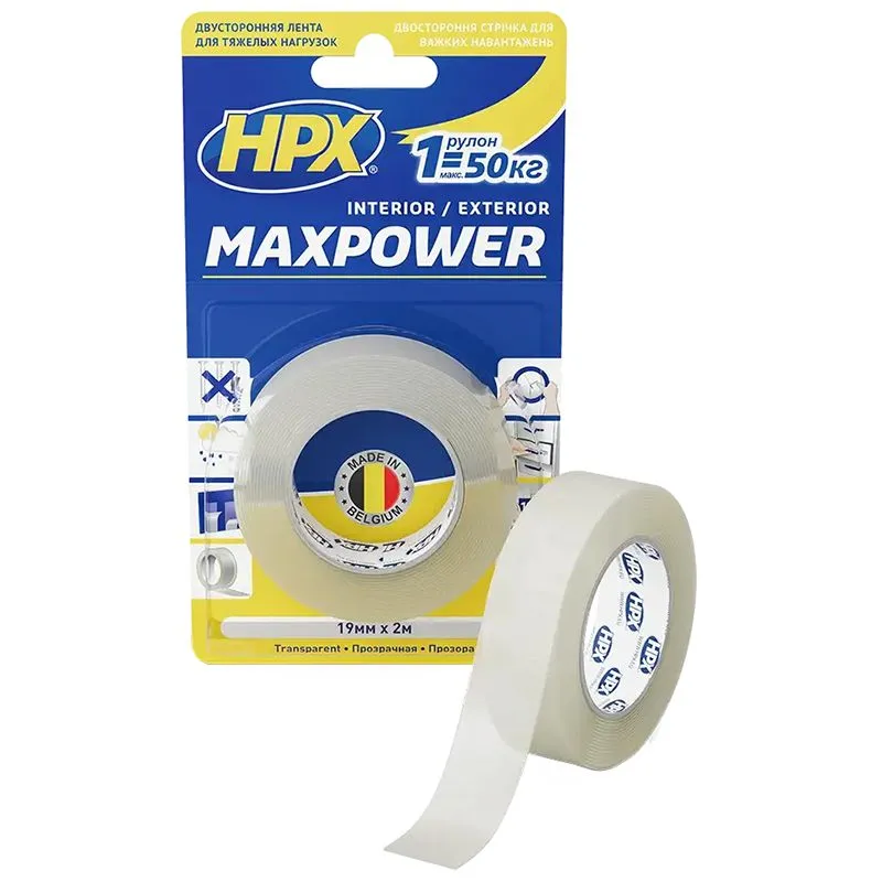 Стрічка двостороння HPX Moxpower, 9 мм х 5 м, прозорий, HT0905 купити недорого в Україні, фото 1