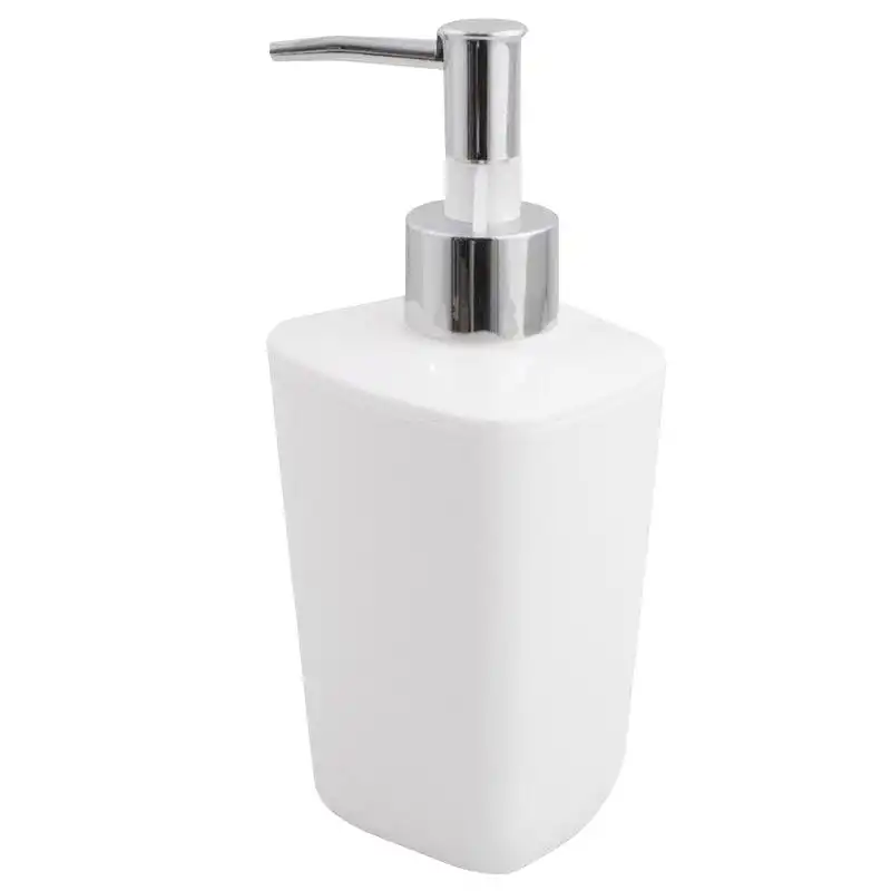 Дозатор для жидкого мыла Trento Basic White, кнопочный, пластик, 0,25 л, белый купить недорого в Украине, фото 1