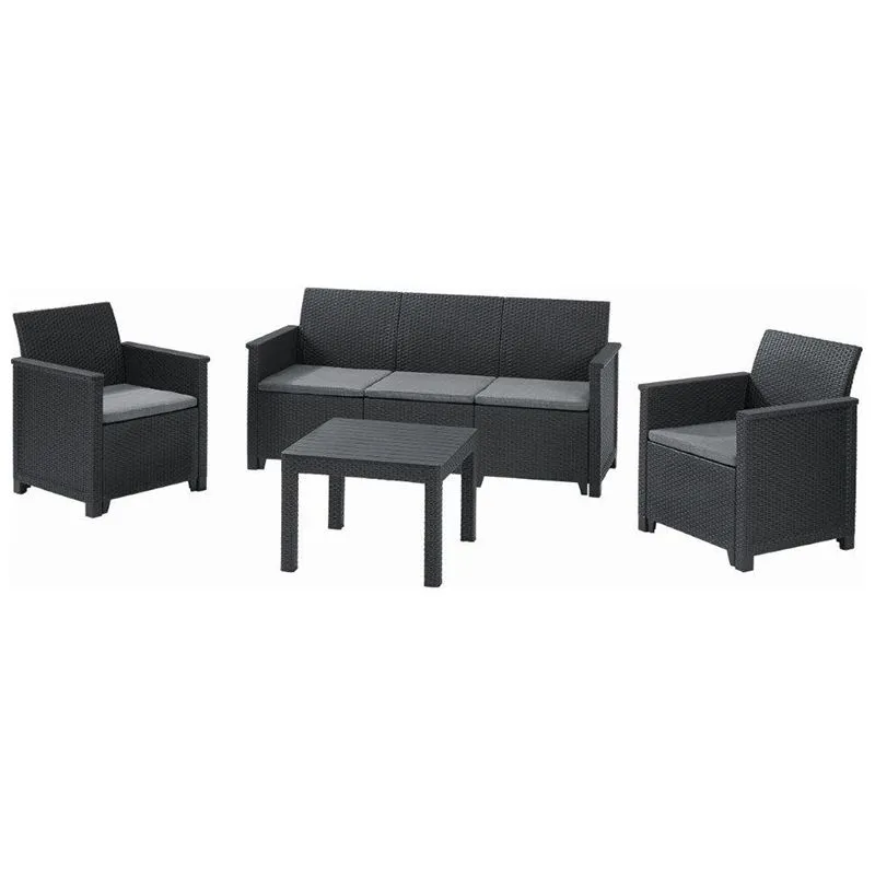 Комплект меблів Keter Elodie 5 seater, 4 предмети, графіт, 246150 купити недорого в Україні, фото 1