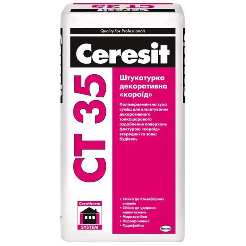 Штукатурка декоративна короїд Ceresit CT 35, 25 кг, 947552 купити недорого в Україні, фото 1