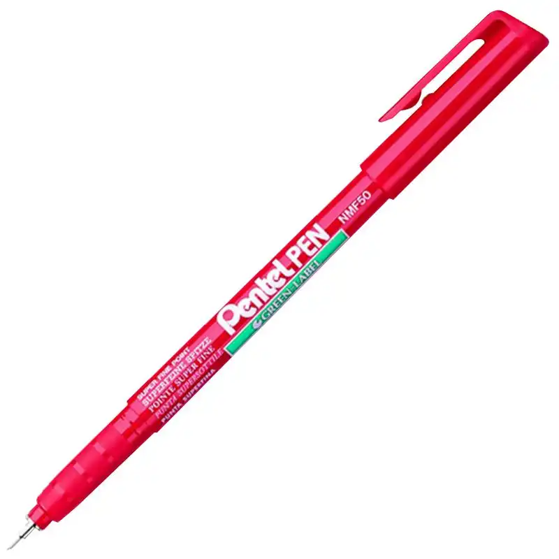 Маркер перманентный Pentel NMF50, 0,6 мм, красный, NMF50-B купить недорого в Украине, фото 1