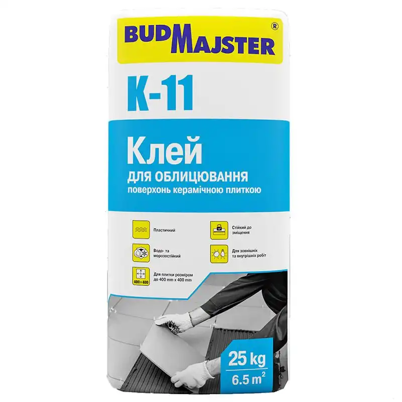 Клей для зовнішніх робіт BudMajster K-11, 25 кг купити недорого в Україні, фото 1