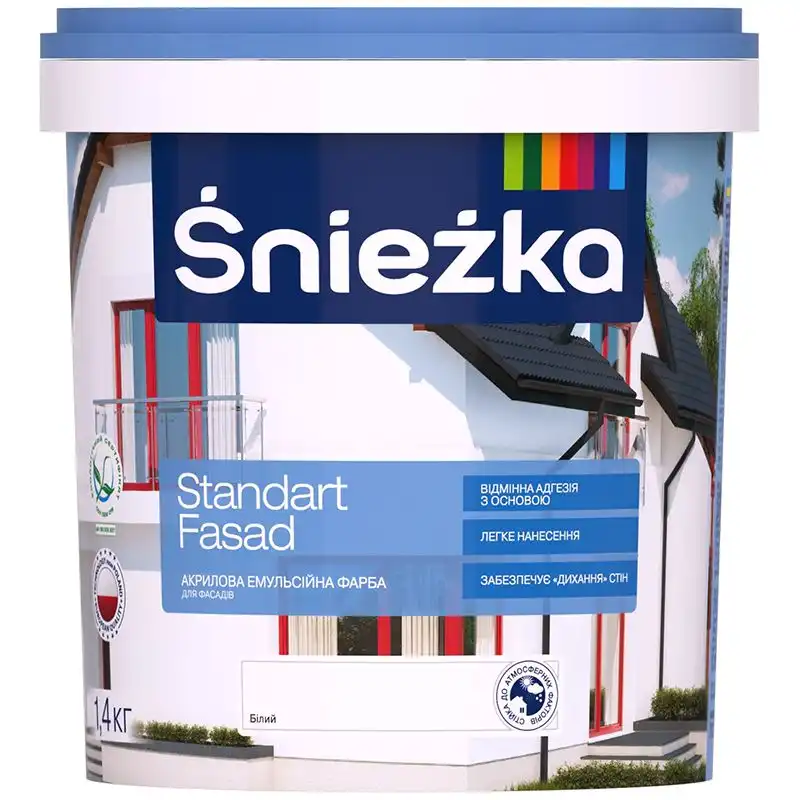 Фарба фасадна Sniezka Стандарт Фасад, 1,4 кг купити недорого в Україні, фото 1