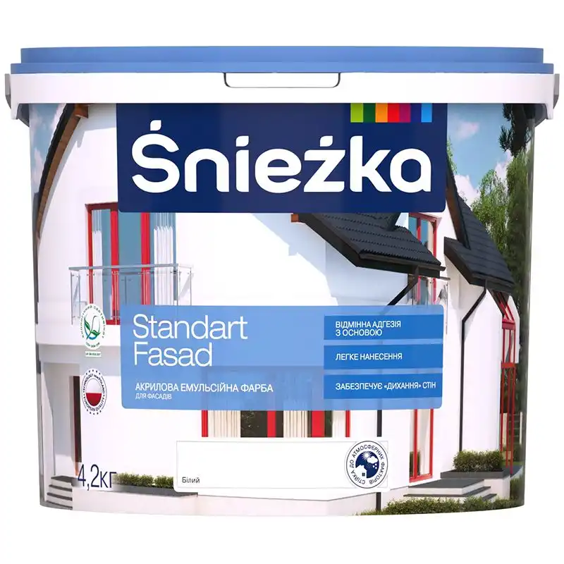 Фарба фасадна Sniezka Стандарт Фасад, 4,2 кг купити недорого в Україні, фото 1