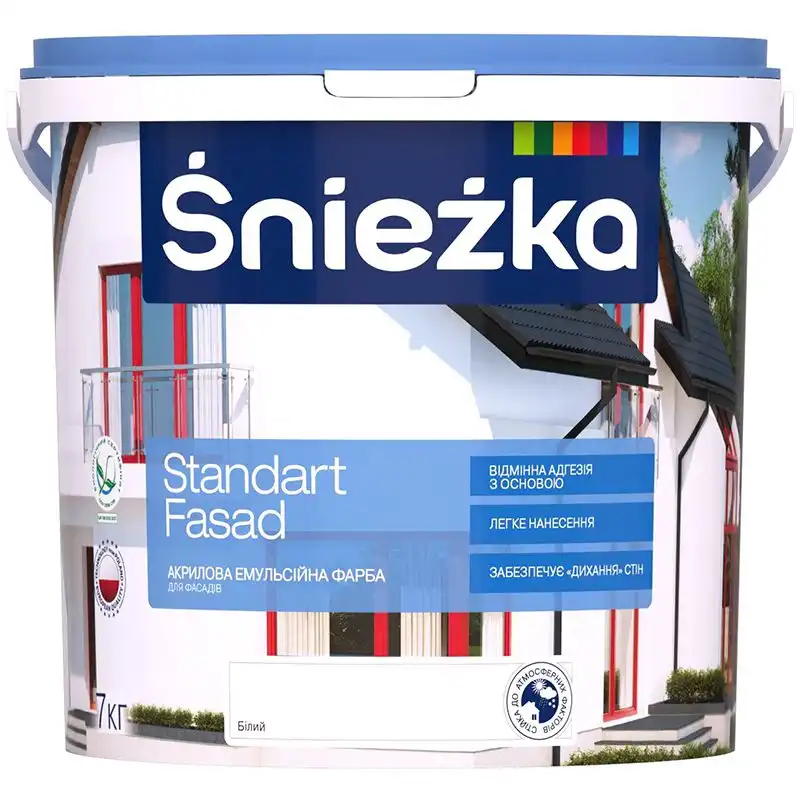 Фарба фасадна Sniezka Стандарт Фасад, 7 кг купити недорого в Україні, фото 1