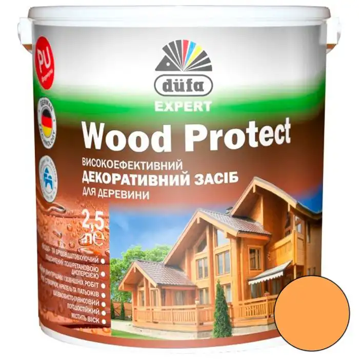 Лазур Dufa DE Wood Protect, 2,5 л, тік, 1201030259 купити недорого в Україні, фото 1