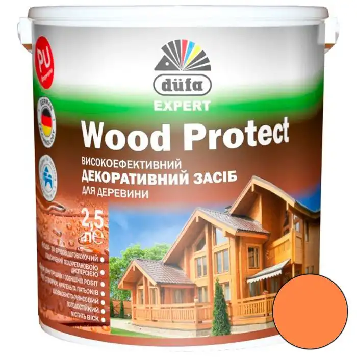 Лазур Dufa DE Wood Protect, 2,5 л, махагон, 1201030261 купити недорого в Україні, фото 1