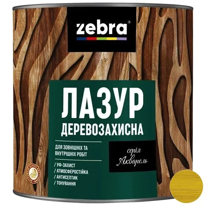 Лазурь деревозащитная Zebra Акварель, 0,7 л, пиния купить недорого в Украине, фото 1