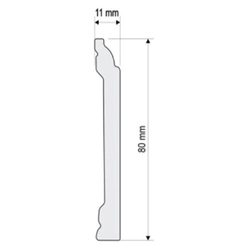 Плінтус підлоговий Damar DP11, 11х80 мм, 2 м, білий купити недорого в Україні, фото 2