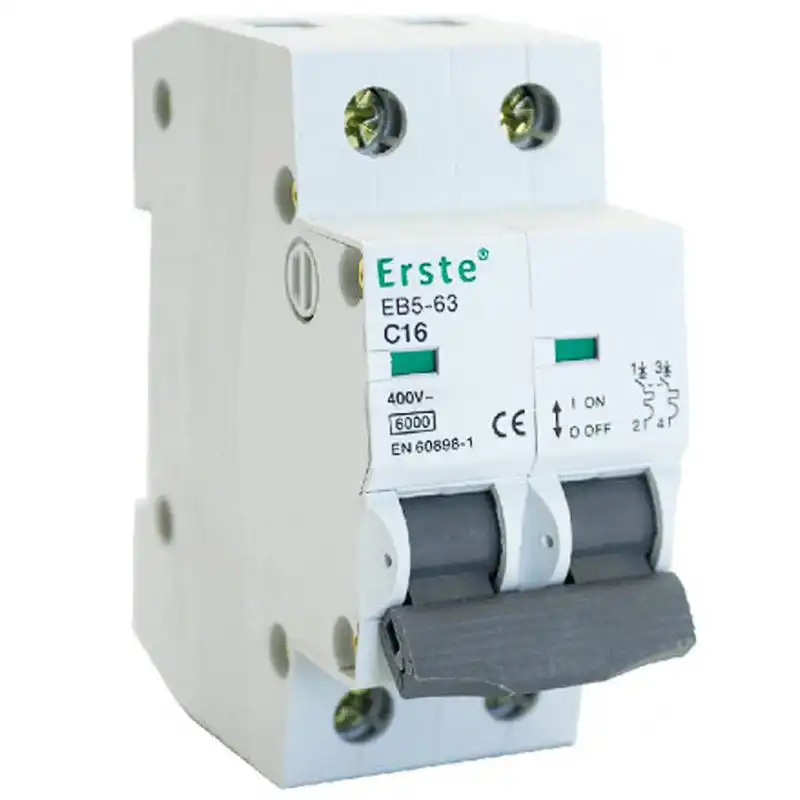 Автоматичний вимикач Erste, 6 кА, EB5-63 2P 16A купити недорого в Україні, фото 1