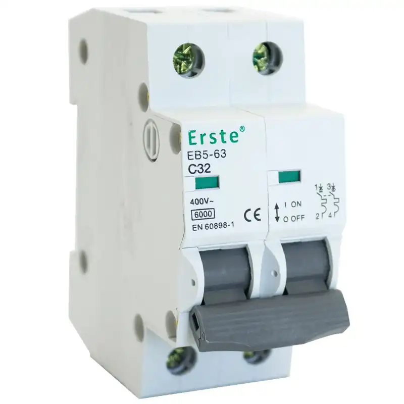 Автоматичний вимикач Erste, 6 кА, EB5-63 2Р 32A купити недорого в Україні, фото 1