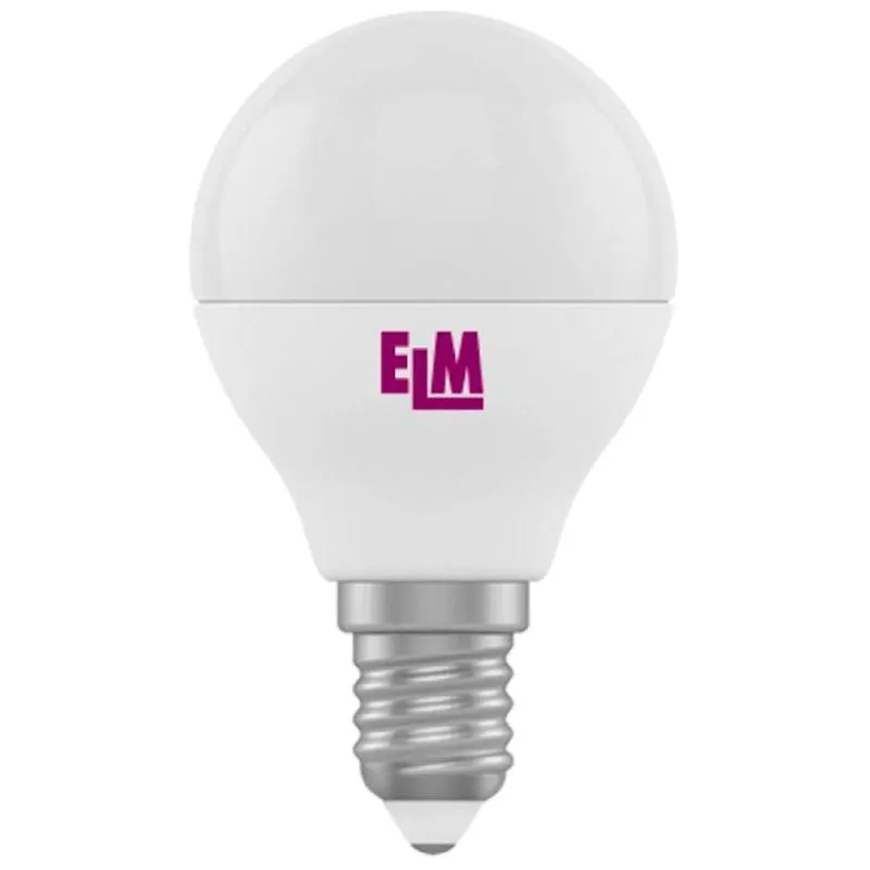 Лампа світлодіодна ELM, D45, 5 Вт, E14, 3000 К, PA10L, 18-0072 купити недорого в Україні, фото 1