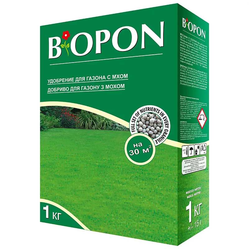 Добриво Biopon з мохом для газонів, 1 кг купити недорого в Україні, фото 1