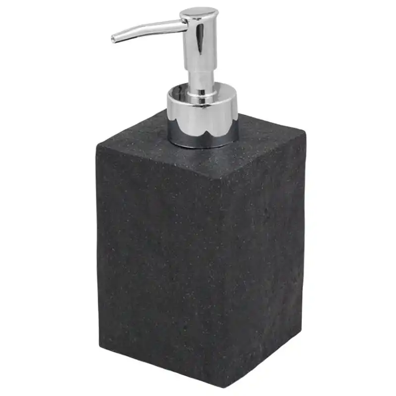 Дозатор для рідкого мила Trento Black Stone, кнопковий, кераміка,0,25 л, чорний купити недорого в Україні, фото 1