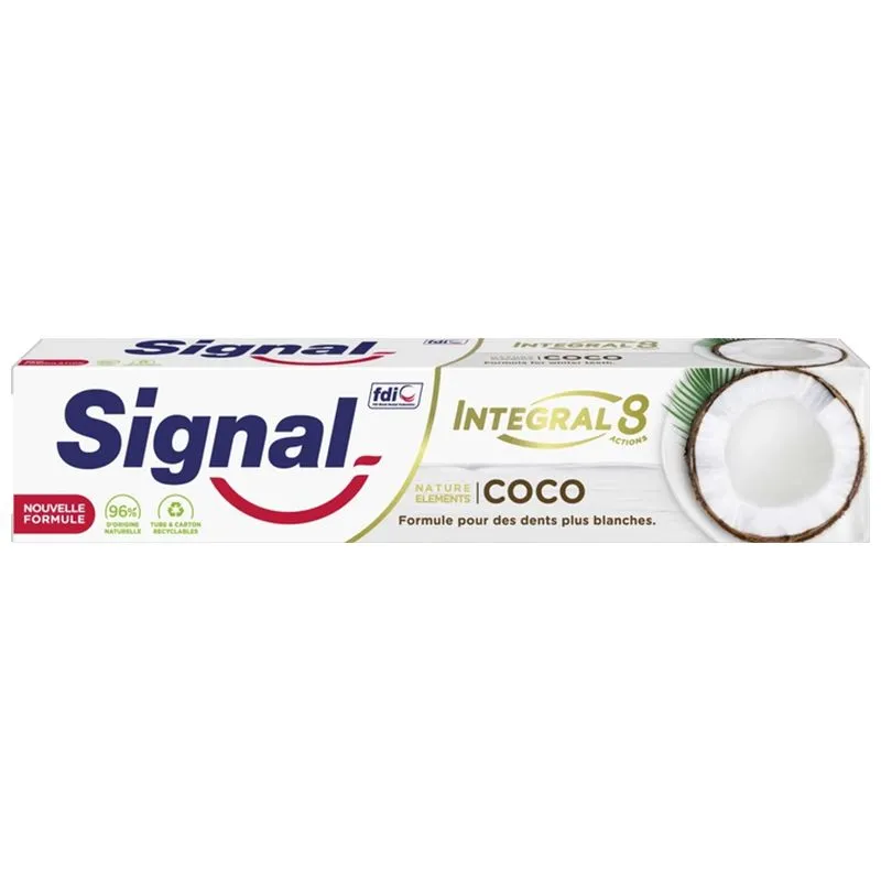 Зубная паста Signal Integral 8 nature отбеливающая, кокос, 75 мл купить недорого в Украине, фото 1