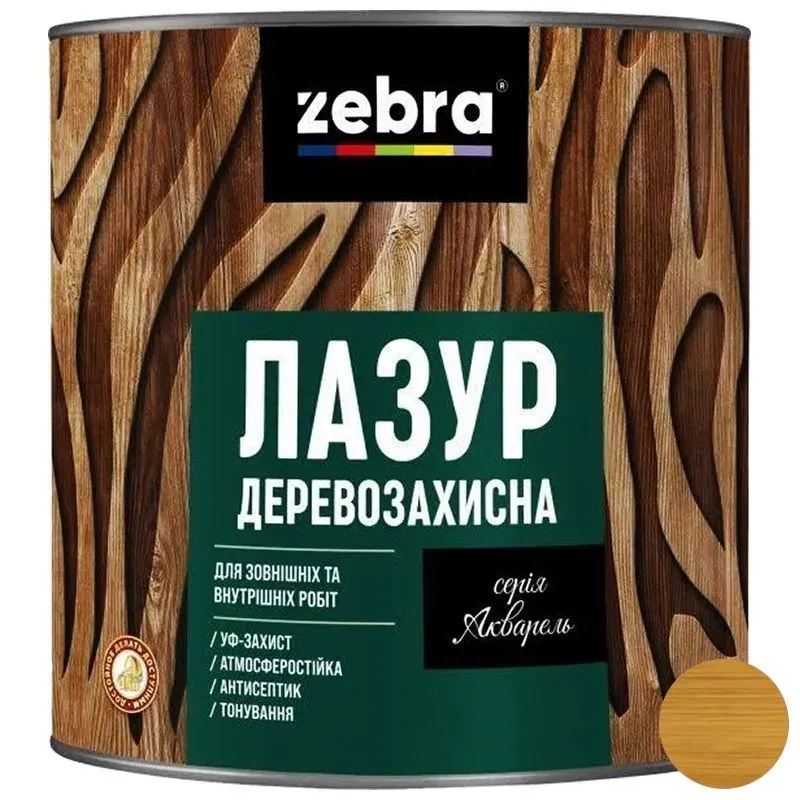 Лазурь деревозащитная Zebra Акварель, 0,7 л, 2 каштан купить недорого в Украине, фото 1