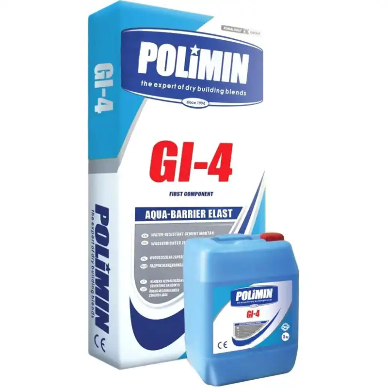 Гидроизоляционная смесь Polimin GI-4 двухкомпонентная, 17,5 кг, 5 л купить недорого в Украине, фото 1