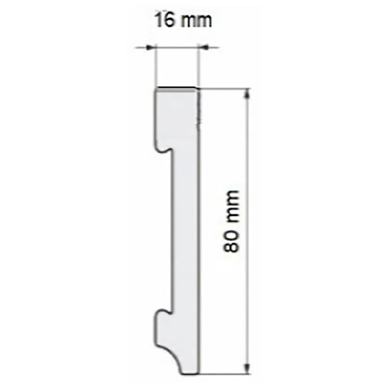 Плінтус підлоговий Damar DP15, 16х80 мм, 2 м, білий купити недорого в Україні, фото 2