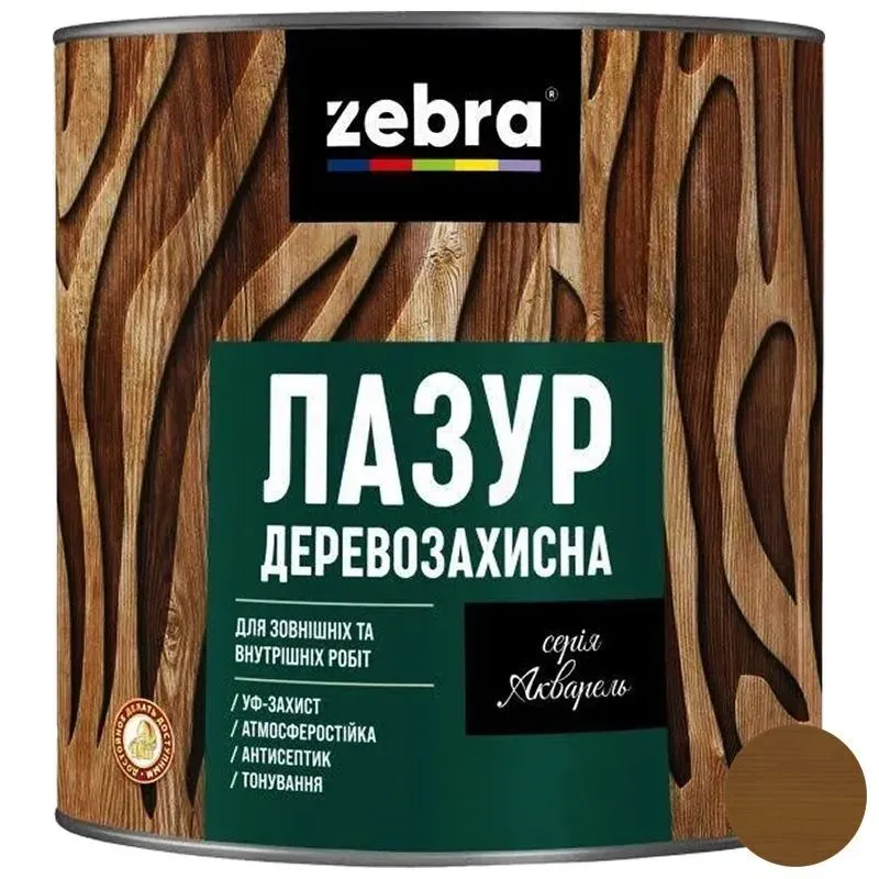 Лазурь деревозащитная Zebra Акварель, 0,7 л, 4 палисандр купить недорого в Украине, фото 1