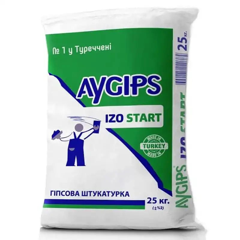 Штукатурка гіпсова стартова Aygips Izo Start, 25 кг купити недорого в Україні, фото 1