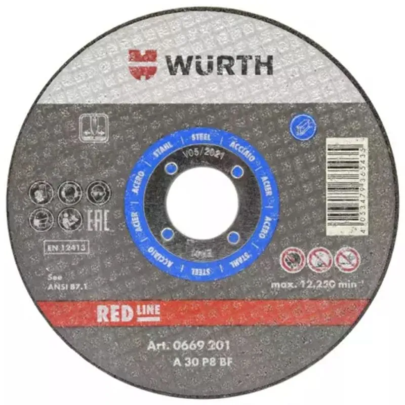 Круг отрезной Wurth Red line, 125x1x22,23 мм, 0669201250 купить недорого в Украине, фото 1