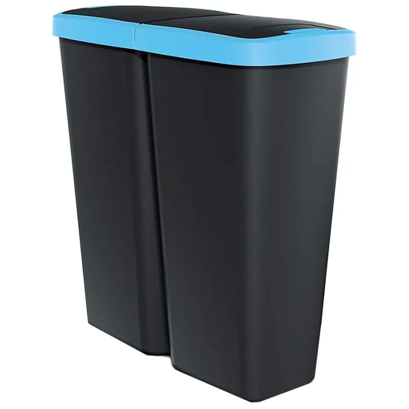 Ведро для мусора подвесное Keden, 50 л, чёрный с голубым, NDAB50-2717С купить недорого в Украине, фото 1