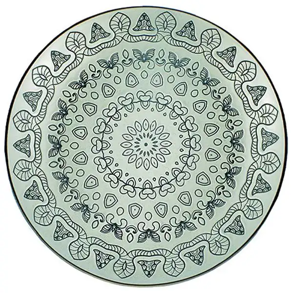 Тарелка обедняя LOS`K Батерфляй Форест Грин, круглая, 27,5 см, серый купить недорого в Украине, фото 1