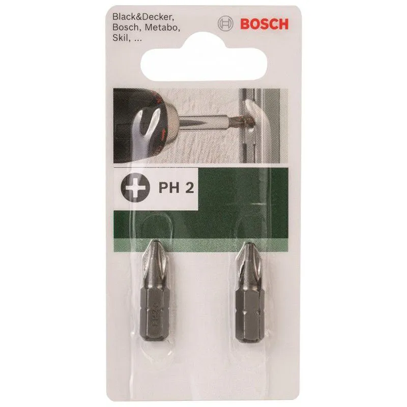 Набор бит Bosch PH2, 25 мм, 2 шт, 2609255914 купить недорого в Украине, фото 2