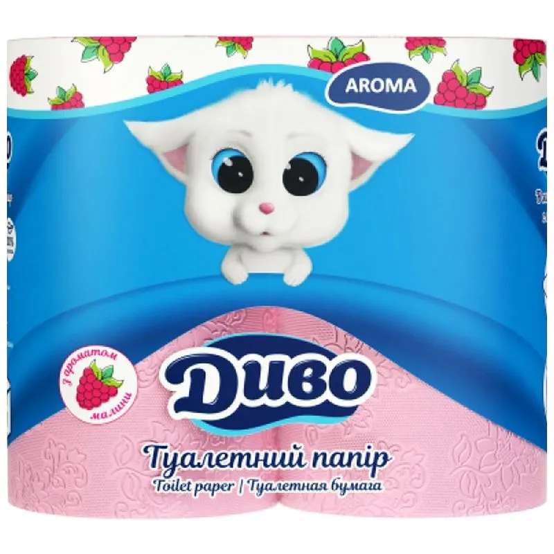 Туалетний папір Диво Малина, 2-шаровий, рожевий, 4 шт. купити недорого в Україні, фото 1